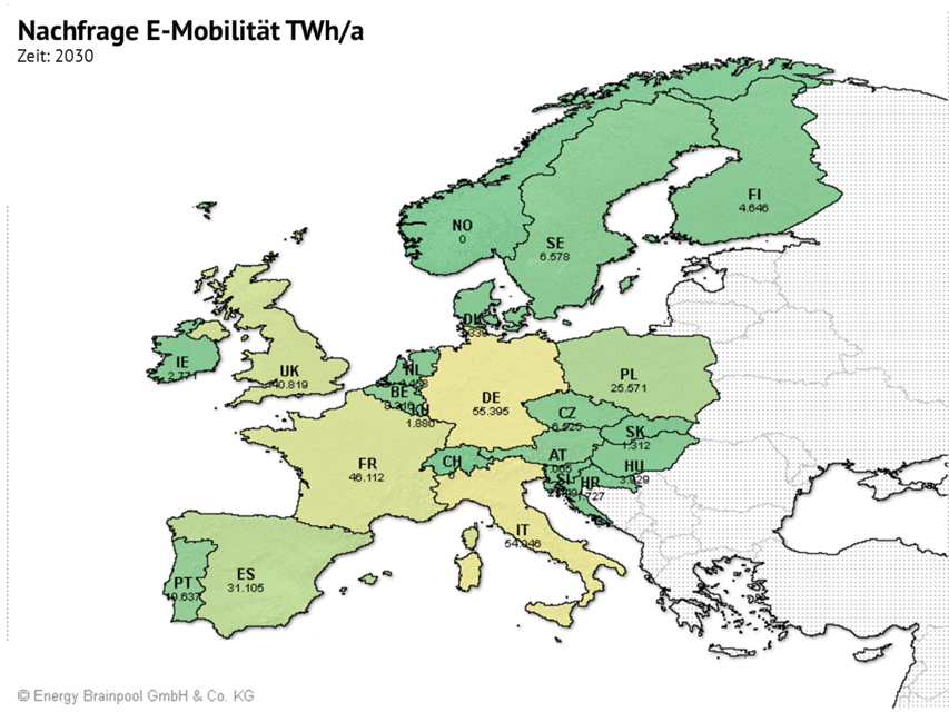 Nachfrage der E-Mobilität in EU-28*