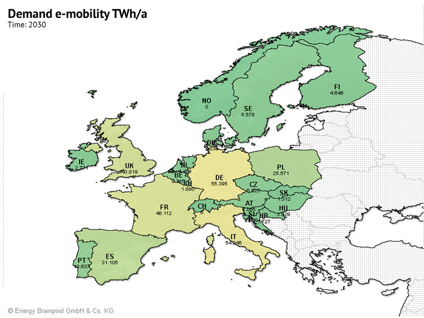 Demand of e-mobility in EU-28*