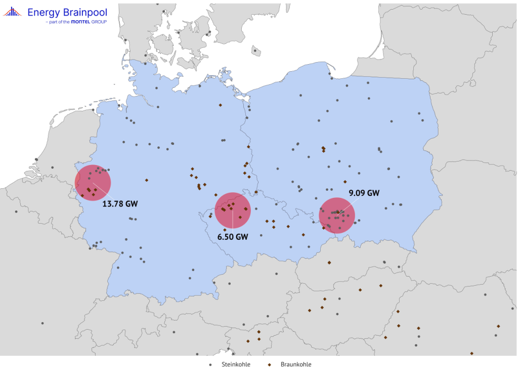  Karte aller Kohlekraftwerke in Deutschland, Polen und Tschechien, Energy Brainpool, Kraftwerksverzeichnis