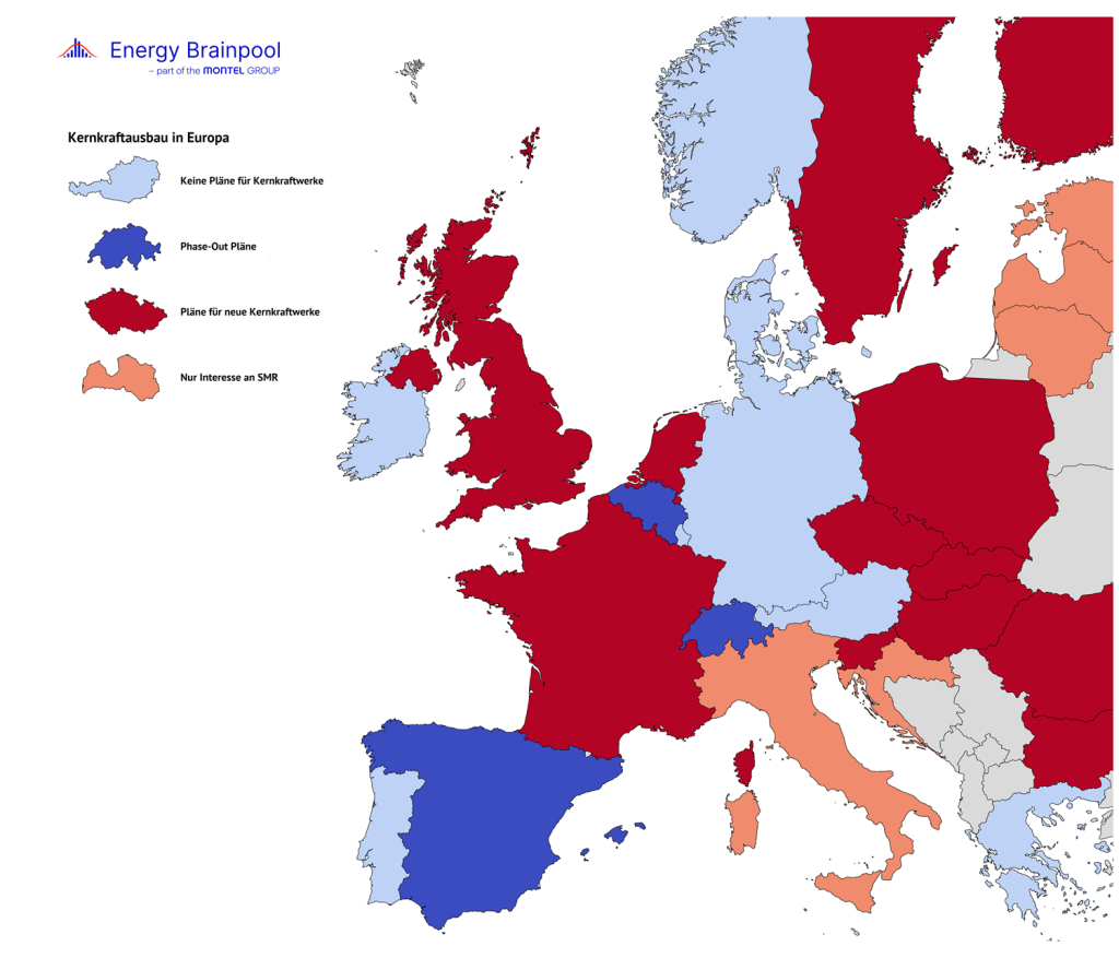 Pläne der verschiedenen EU-Länder für den Ausbau der Kernkraft 